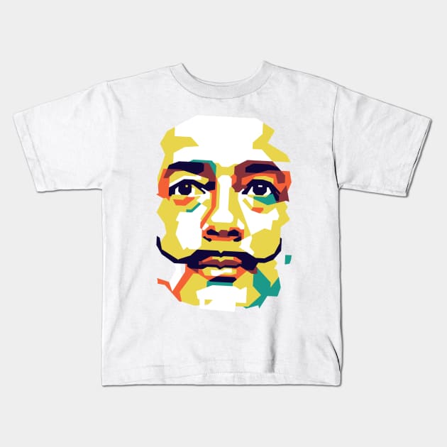 Salvador Dali On wpap style Kids T-Shirt by pentaShop